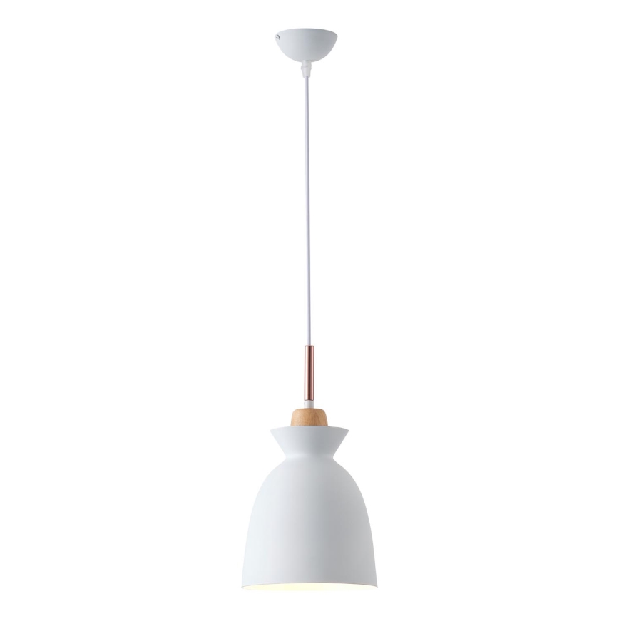 Ljuskrona med textilsladd 1xE27/15W/230V vit diameter 19,5 cm