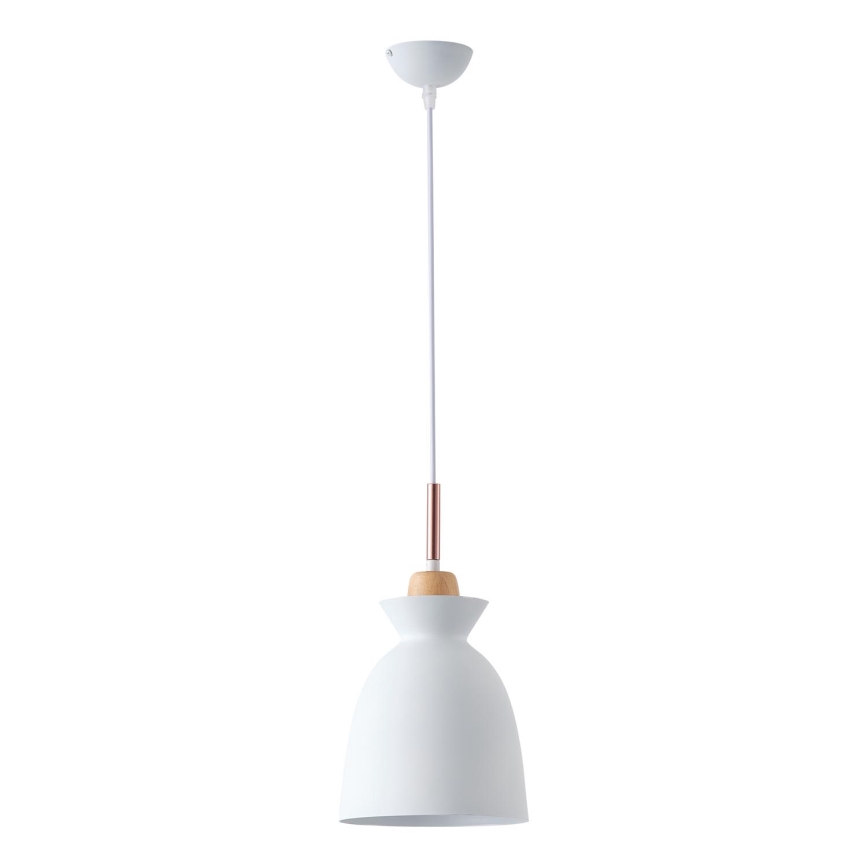 Ljuskrona med textilsladd 1xE27/15W/230V vit diameter 19,5 cm