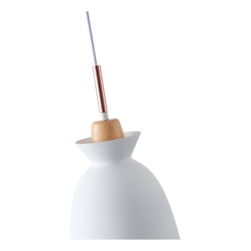 Ljuskrona med textilsladd 1xE27/15W/230V vit diameter 19,5 cm