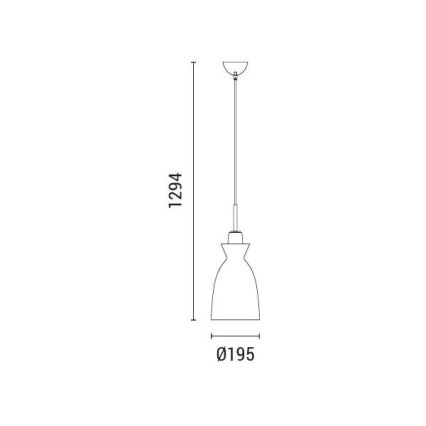 Ljuskrona med textilsladd 1xE27/15W/230V vit diameter 19,5 cm