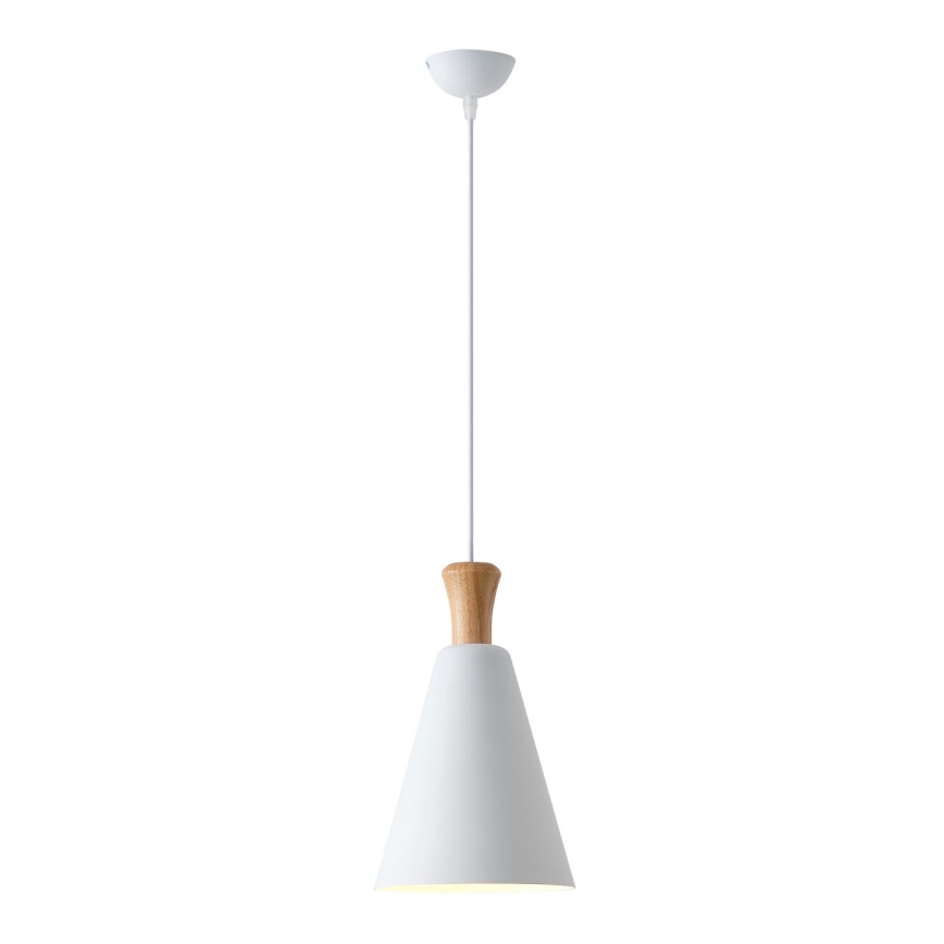 Ljuskrona med textilsladd 1xE27/15W/230V vit diameter 20 cm