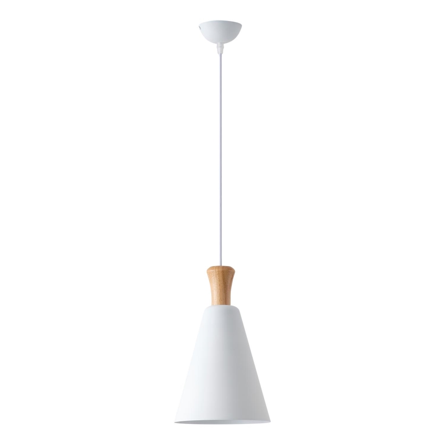 Ljuskrona med textilsladd 1xE27/15W/230V vit diameter 20 cm
