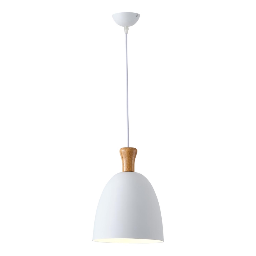 Ljuskrona med textilsladd 1xE27/15W/230V vit diameter 23 cm