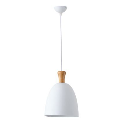 Ljuskrona med textilsladd 1xE27/15W/230V vit diameter 23 cm