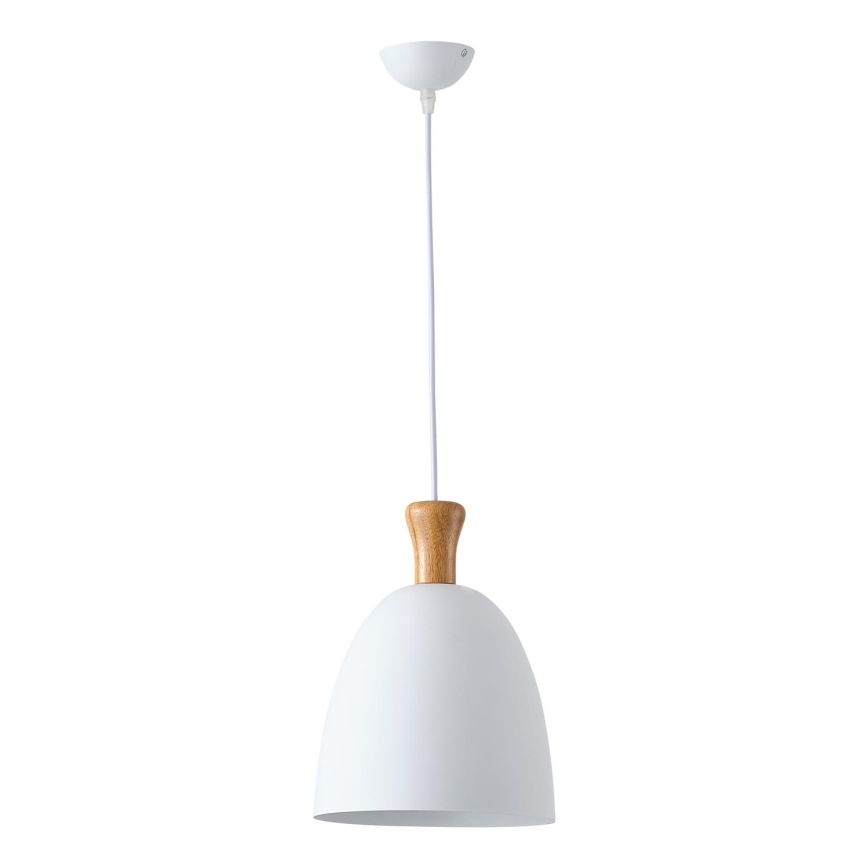 Ljuskrona med textilsladd 1xE27/15W/230V vit diameter 23 cm