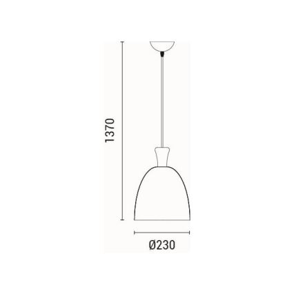Ljuskrona med textilsladd 1xE27/15W/230V vit diameter 23 cm