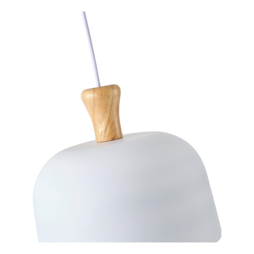 Ljuskrona med textilsladd 1xE27/15W/230V vit diameter 27 cm