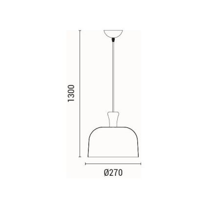 Ljuskrona med textilsladd 1xE27/15W/230V vit diameter 27 cm