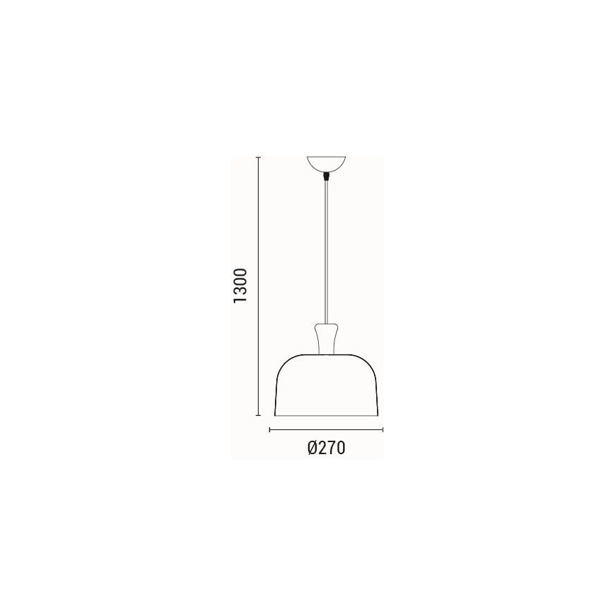 Ljuskrona med textilsladd 1xE27/15W/230V vit diameter 27 cm