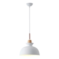 Ljuskrona med textilsladd 1xE27/15W/230V vit diameter 28 cm