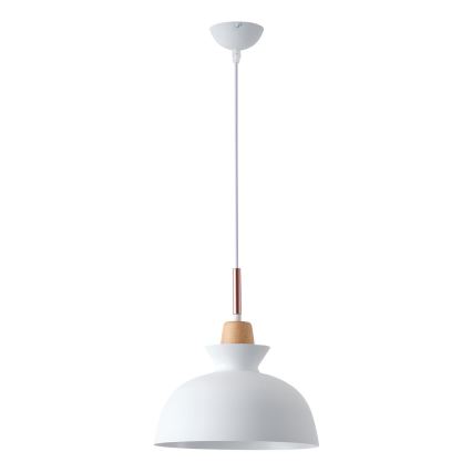 Ljuskrona med textilsladd 1xE27/15W/230V vit diameter 28 cm