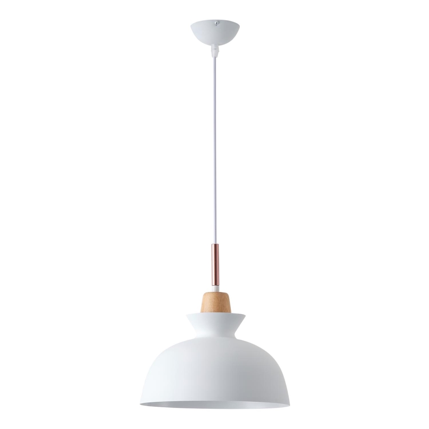 Ljuskrona med textilsladd 1xE27/15W/230V vit diameter 28 cm