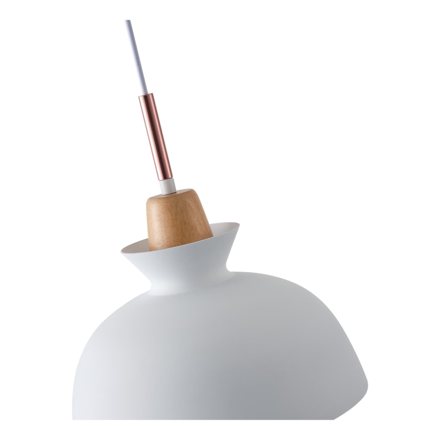 Ljuskrona med textilsladd 1xE27/15W/230V vit diameter 28 cm