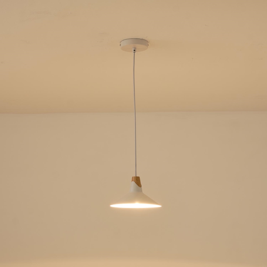 Ljuskrona med textilsladd 1xE27/15W/230V vit