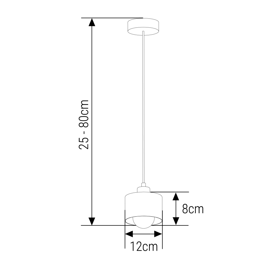 Ljuskrona med textilsladd 1xE27/35W/230V diameter 12 cm svart/guld