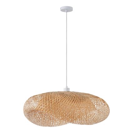 Ljuskrona med textilsladd 1xE27/40W/230V bambu