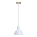 Ljuskrona med textilsladd 1xE27/40W/230V bok/vit