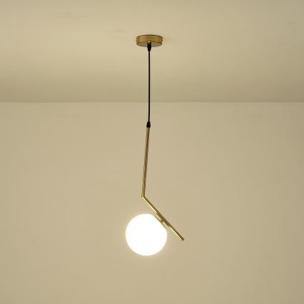 Ljuskrona med textilsladd 1xE27/40W/230V mässing