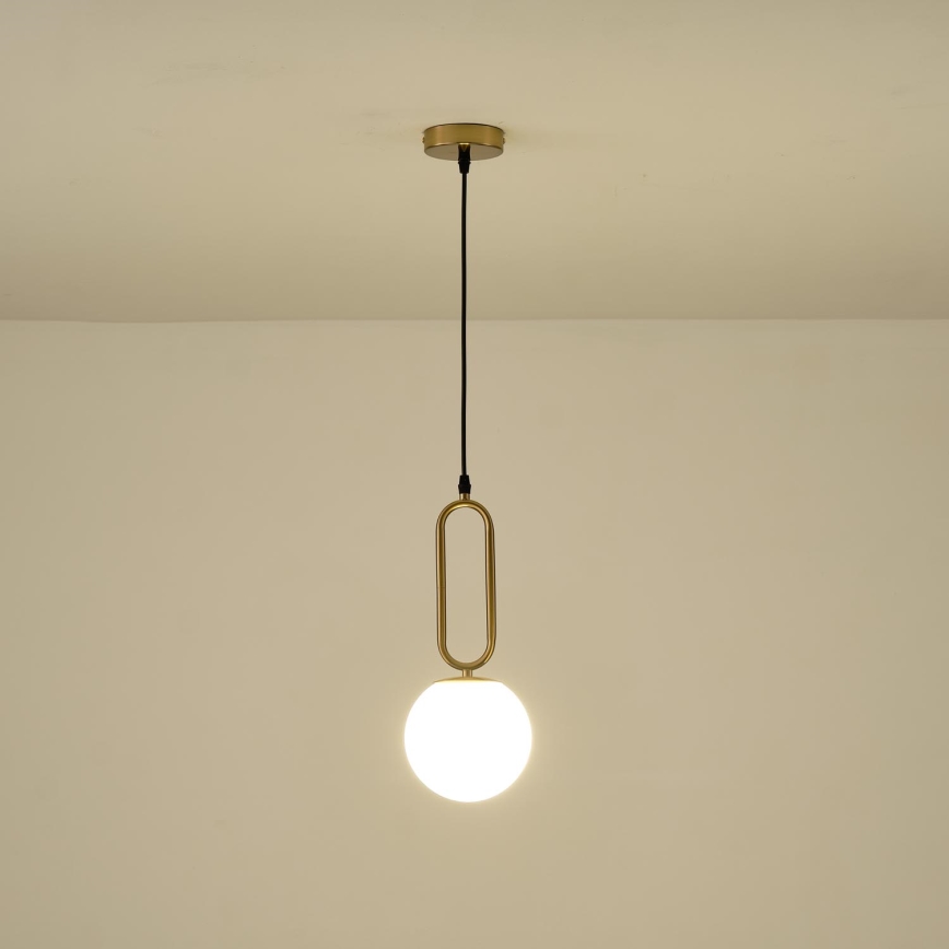 Ljuskrona med textilsladd 1xE27/40W/230V mässing