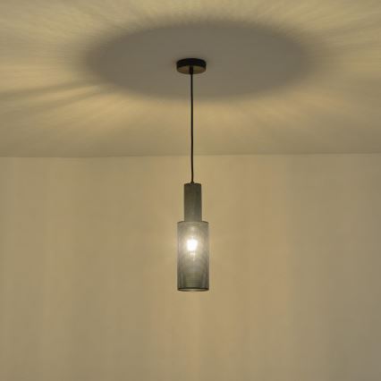 Ljuskrona med textilsladd 1xE27/40W/230V svart