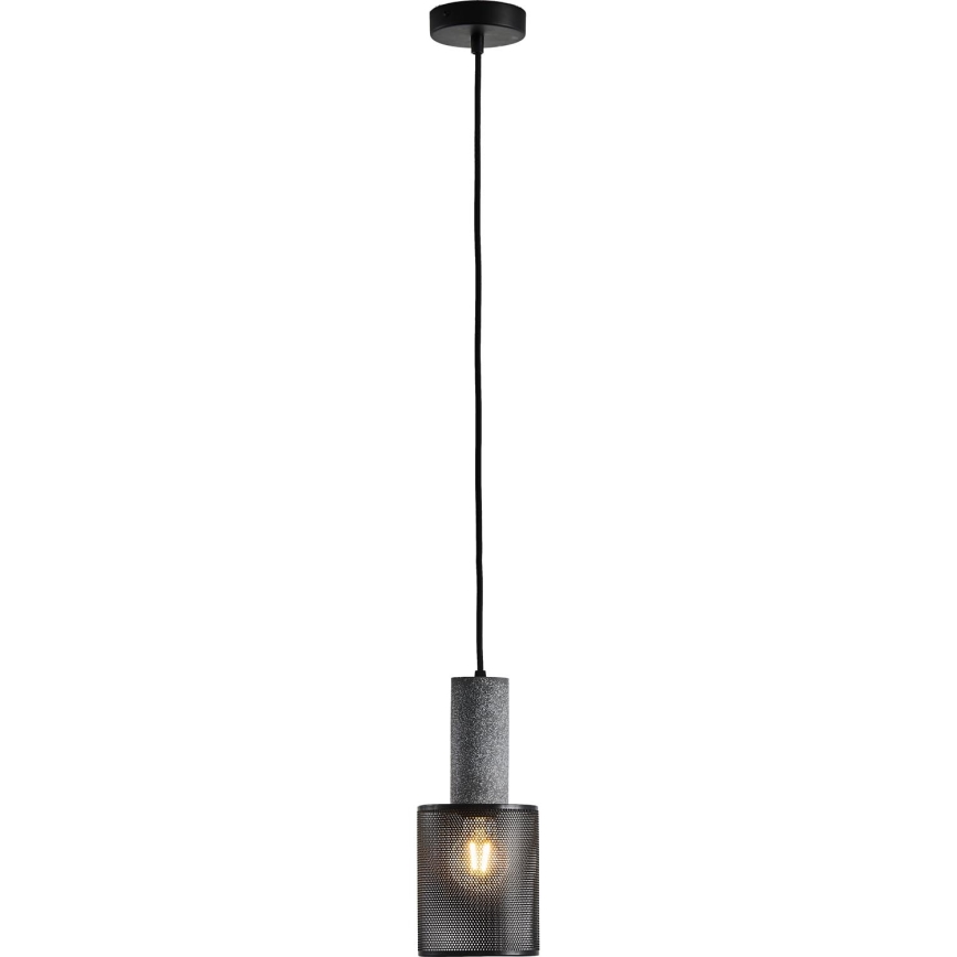 Ljuskrona med textilsladd 1xE27/40W/230V svart