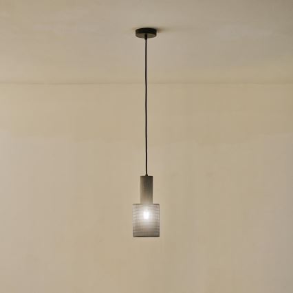 Ljuskrona med textilsladd 1xE27/40W/230V svart