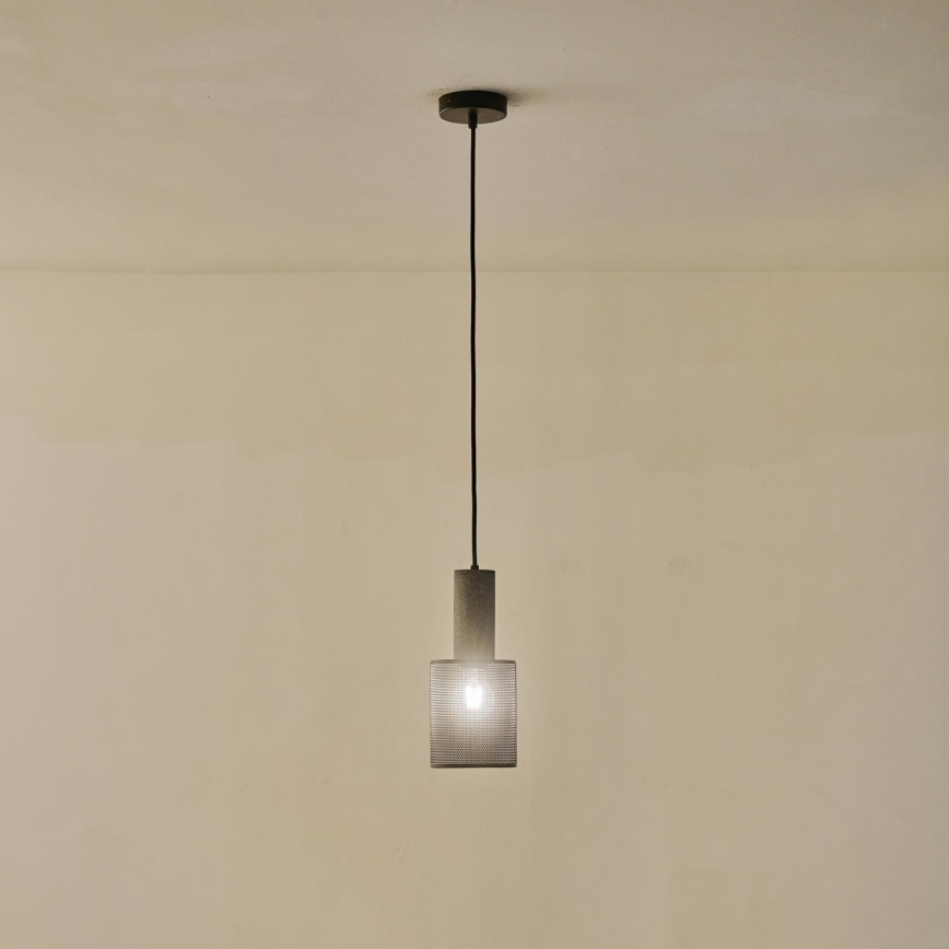 Ljuskrona med textilsladd 1xE27/40W/230V svart