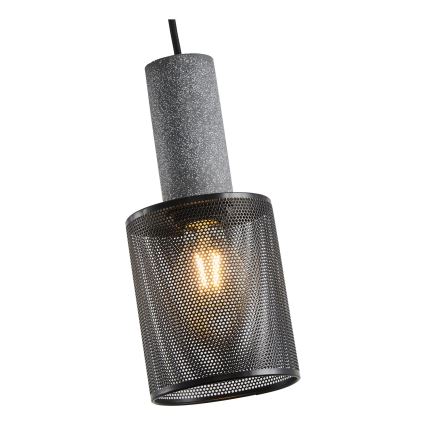 Ljuskrona med textilsladd 1xE27/40W/230V svart