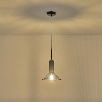 Ljuskrona med textilsladd 1xE27/40W/230V svart
