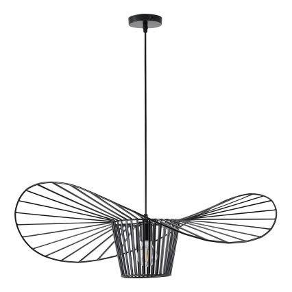 Ljuskrona med textilsladd 1xE27/40W/230V svart