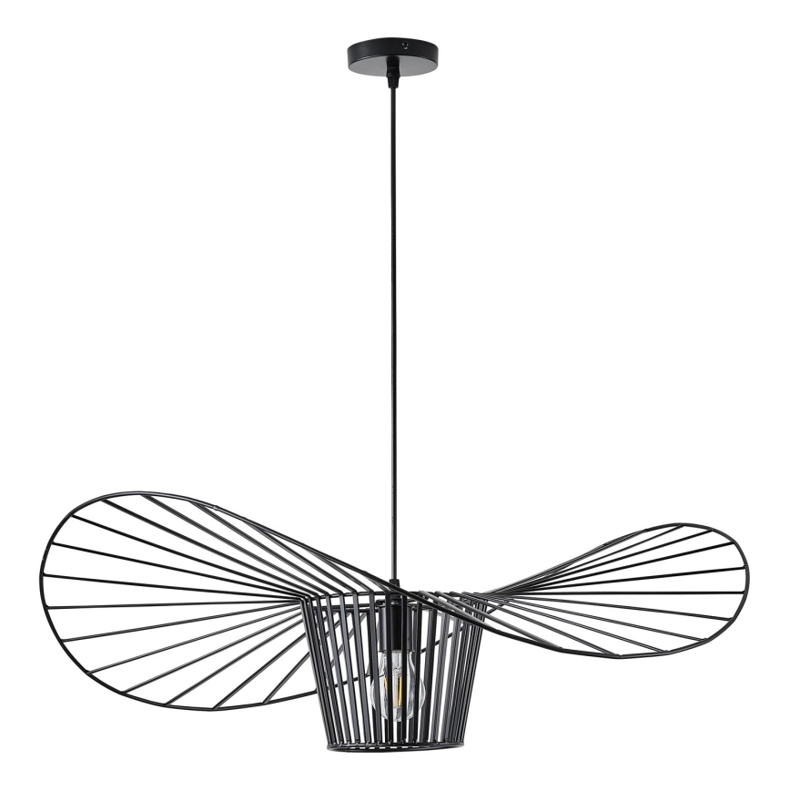 Ljuskrona med textilsladd 1xE27/40W/230V svart