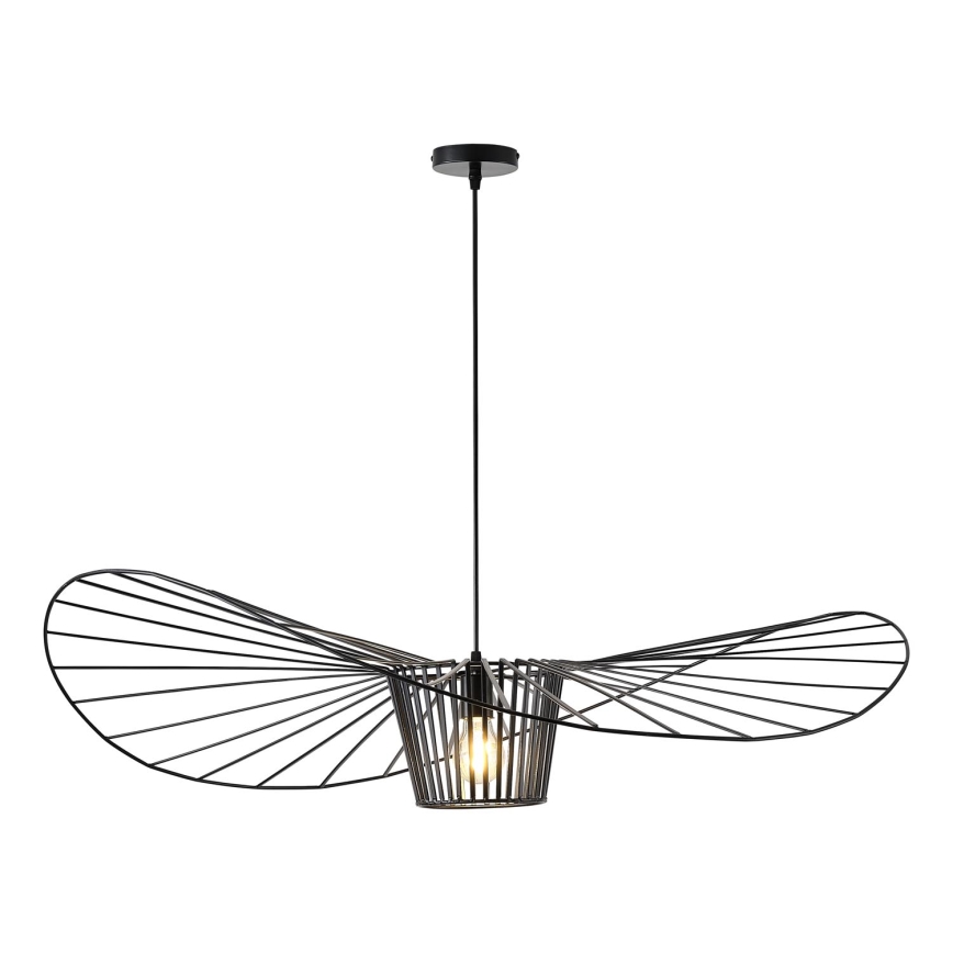 Ljuskrona med textilsladd 1xE27/40W/230V svart