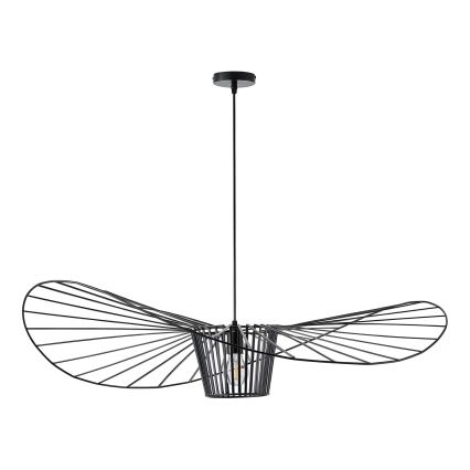 Ljuskrona med textilsladd 1xE27/40W/230V svart