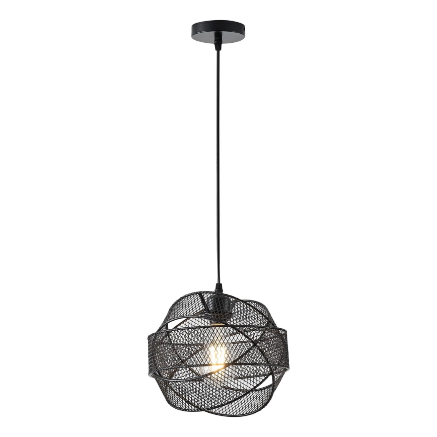 Ljuskrona med textilsladd 1xE27/40W/230V svart