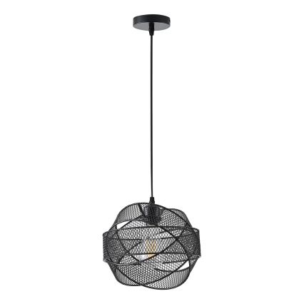 Ljuskrona med textilsladd 1xE27/40W/230V svart