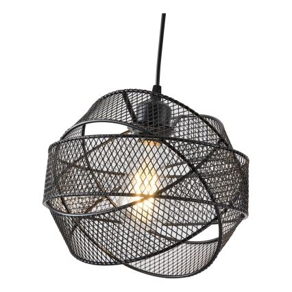 Ljuskrona med textilsladd 1xE27/40W/230V svart