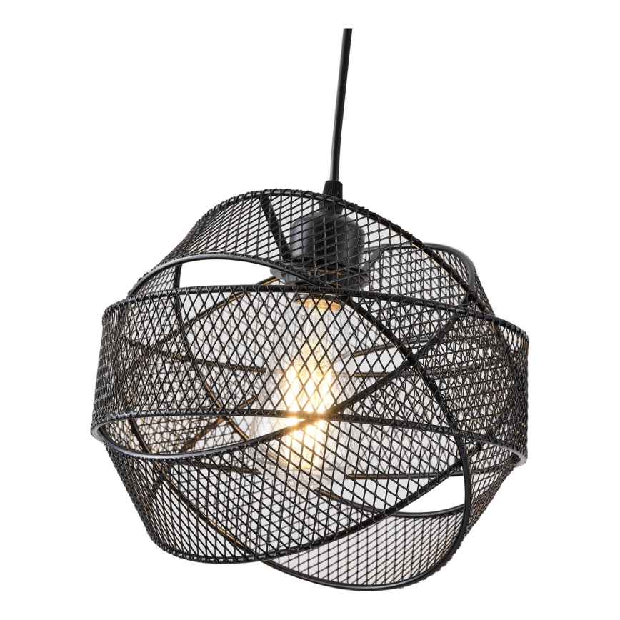 Ljuskrona med textilsladd 1xE27/40W/230V svart
