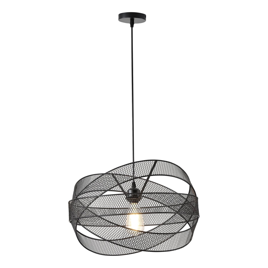 Ljuskrona med textilsladd 1xE27/40W/230V svart