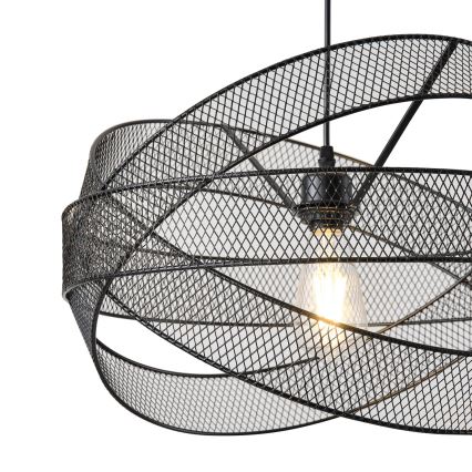 Ljuskrona med textilsladd 1xE27/40W/230V svart