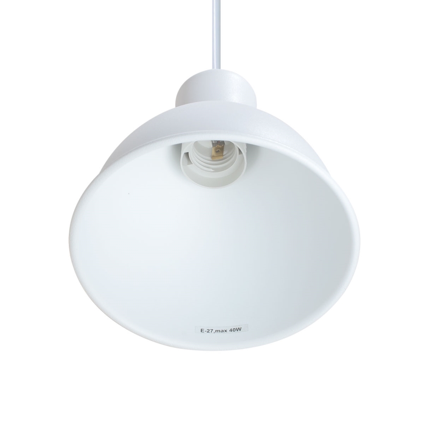 Ljuskrona med textilsladd 1xE27/40W/230V bok/vit