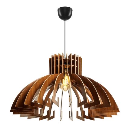 Ljuskrona med textilsladd 1xE27/60W/230V brun diameter 39 cm