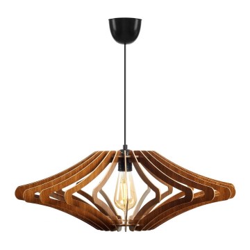 Ljuskrona med textilsladd 1xE27/60W/230V brun diameter 47 cm