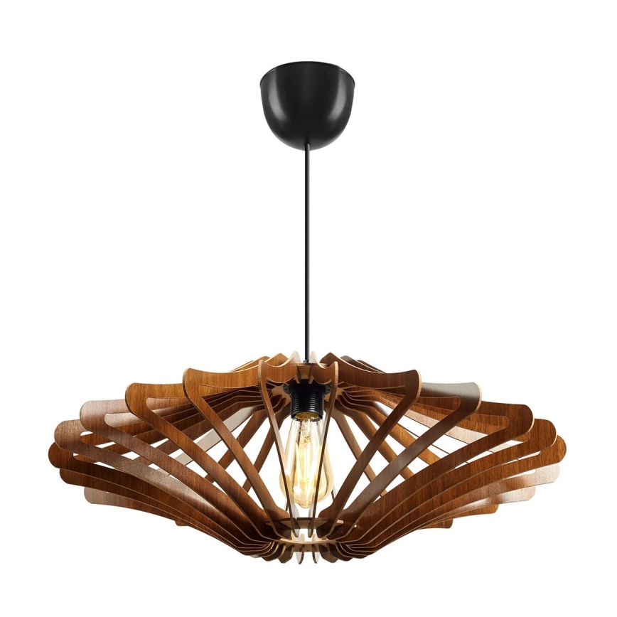 Ljuskrona med textilsladd 1xE27/60W/230V brun diameter 47 cm