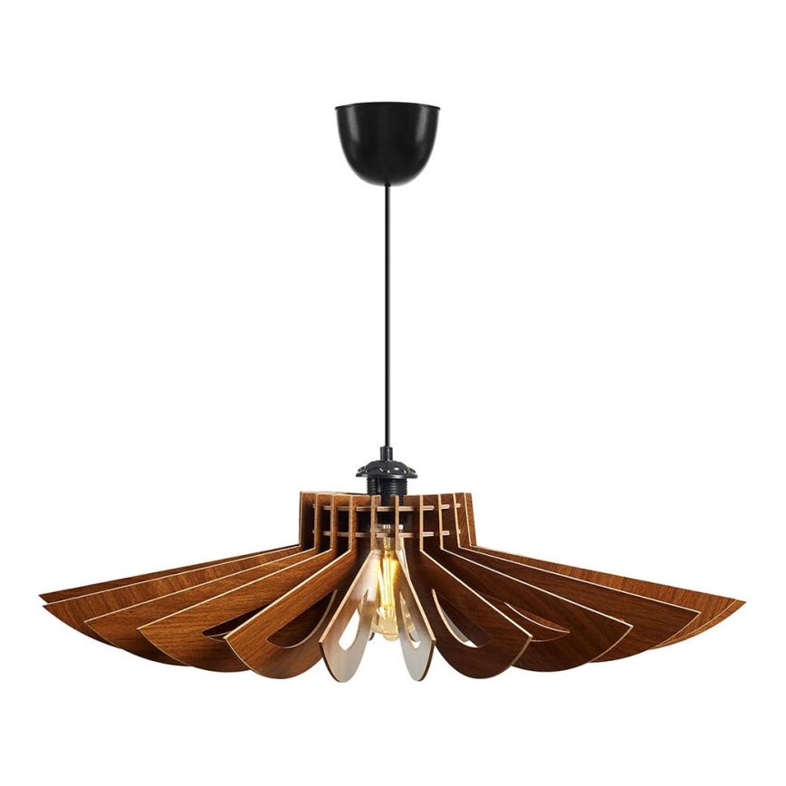 Ljuskrona med textilsladd 1xE27/60W/230V brun diameter 52 cm