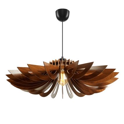Ljuskrona med textilsladd 1xE27/60W/230V brun diameter 52 cm