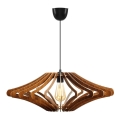 Ljuskrona med textilsladd 1xE27/60W/230V brun diameter 59 cm