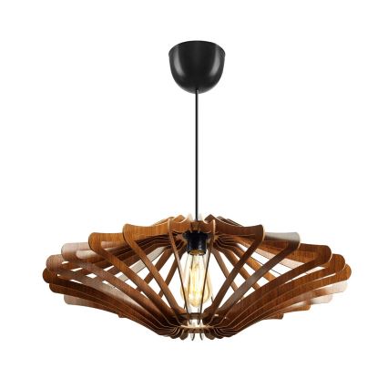 Ljuskrona med textilsladd 1xE27/60W/230V brun diameter 59 cm