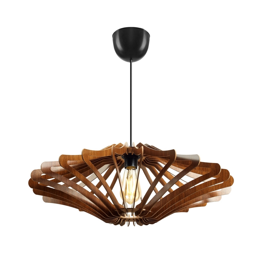 Ljuskrona med textilsladd 1xE27/60W/230V brun diameter 59 cm