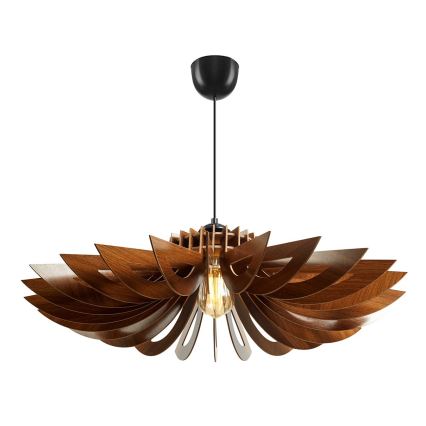 Ljuskrona med textilsladd 1xE27/60W/230V brun diameter 68 cm