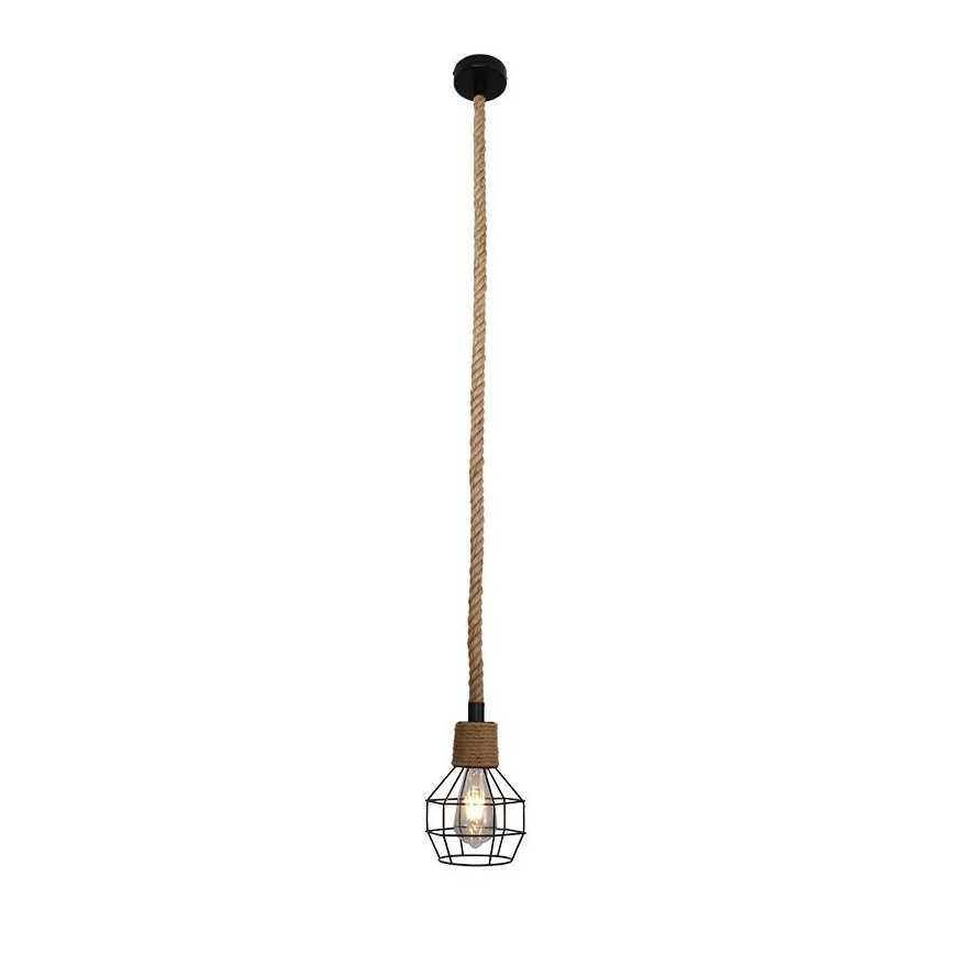 Ljuskrona med textilsladd 1xE27/60W/230V diameter 15 cm